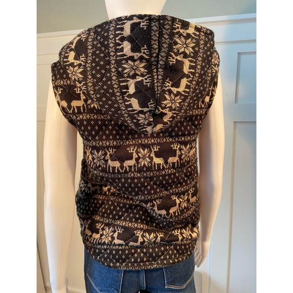 Vintage-Inspired Free People Fleece * Lined Hooded Vest - Cozy Preowned w2006 - Picture 5 of 9